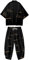 DOSLAVIDA Ensemble de vestes kimono japonaises pour homme - Élégant manteau ouvert sur le devant avec short - Style chinois - Cardigan imprimé, Pantalon-noir 14, Large