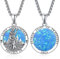 Blau Opal Heiliger Christophorus Kette Anhänger Sterling Silber St Christopherus Kette Herren Blau Opal St Christopher Halskette Schmuck Religiöser Geschenke