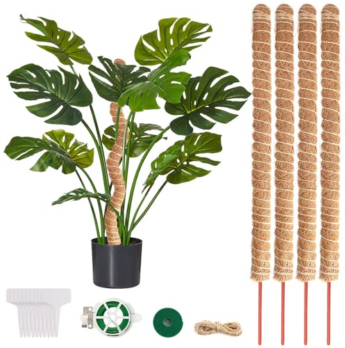 Priksia Moss Pole, 4pcs 70cm Bendable Plant Supports for Climbing Plants Growth, Monstera