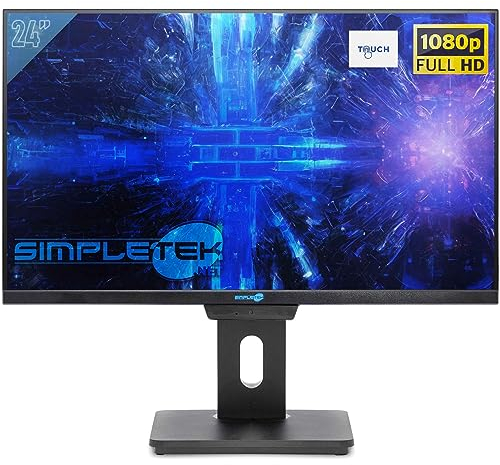 SIMPLETEK - Moniteur 24 1080p FHD Tactile avec Webcam VGA HDMI Audio Écran Tactile pour Caisse enregistreuse
