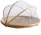 Panier de tente en bambou, panier tissé anti-moustiquaire, panier de rangement pour légumes, fruits, pain, pelle à poussière, panier à fruits et légumes (M)