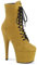 KUGEKI High Heels Damen Closed Toe Plateau Stiletto Wildleder Stiefeletten Schnürkleid Pole Dance Schuhe 17cm,Khaki,44