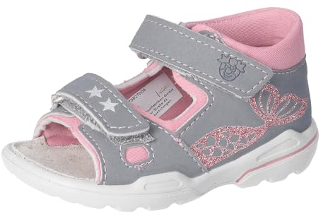 RICOSTA Mädchen Sandalen Arielle, Kinder Lauflernschuhe, Weite: Mittel, Freizeitschuhe, offene Schuhe, Strandschuhe, Graphit/Mallow (450), 24 EU
