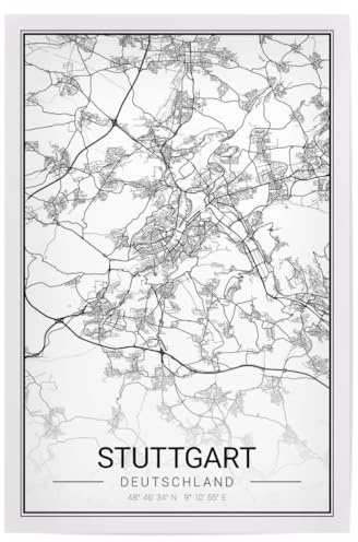 artboxONE Poster 90x60 cm Städte/Stuttgart Stadtplan von Stuttgart - Bild Stuttgart