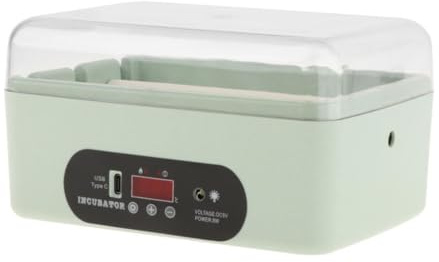 Baoblaze Kleine Inkubator Hühner Vollautomatisch, Brutautomat Wachteln Vollautomatisch, Geflügelbrutkasten Eierbrüter für Gänse, Vögel, Wachteln, Hühner, Papageien, 4 Automatisches Drehen