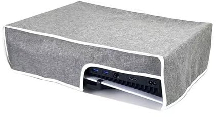 Roipin Horizontaler Staubschutz für PS5 Slim Konsole, wasserdichter Schutz, kratzfester Schutz, Staubschutzhülle für PlayStation 5 Slim Digital & Disc Edition, Grau