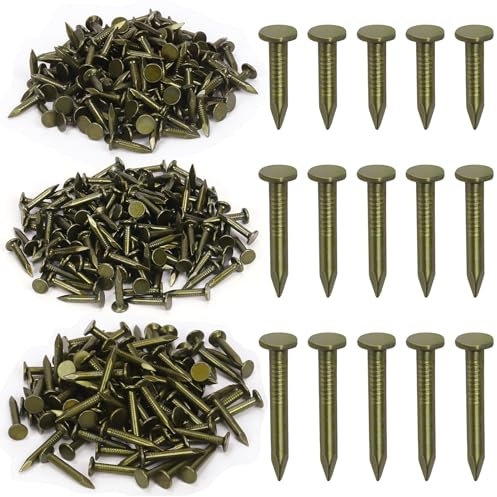 Swpeet Lot de 400 clous en feutre laqué 3 tailles 1,9 cm, 3,8 cm, 3,8 cm, clous laqués en feutre de toiture utilisés pour fixer le feutre de toiture, les bardeaux d'asphalte et les panneaux isolants