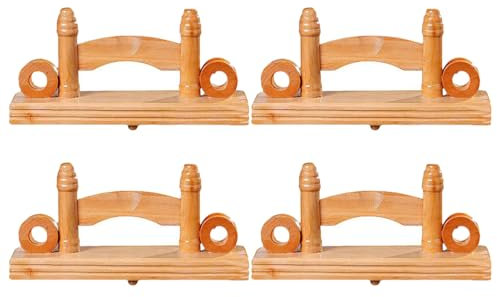 ABOOFAN 4pcs Japanese Fan Holder Fan Stand Wooden Fan Display Base Wooden Fan Display Rack Fan Display Bracket Folding Fan Holder Fan Display Racket Home Decoration Fan Display Stand