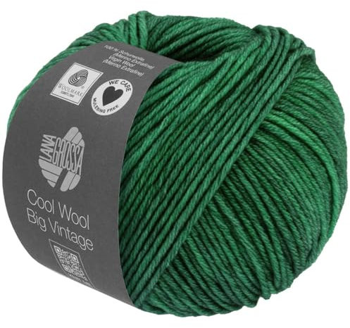LANA GROSSA Cool Wool Big Vintage | Merinoklassiker mit Ton-in-Ton Farbeffekt | Handstrickgarn aus 100% Schurwolle (Merino extrafein) | 50g Wolle zum Stricken & Häkeln | 120m Garn FB 7180