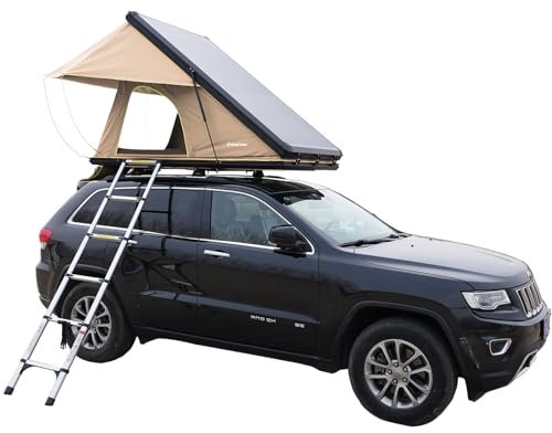 KingCamp Auto Dachzelt Northway 2 Personen Hartschale Dach Zelt Automatik Box Black/Beige