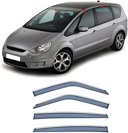 LPOOSAKW Auto Windabweiser für Ford S-MAX II 2015-2019, Seitenfenster Regenschutz Regenabweiser.
