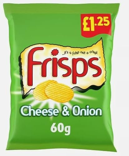 Frisps 16 x 60g Cheese and Onion: A Classic Flavor Snack, Savory, Crunchy, Snack Food, Party Food, British Snacks, Popular Snacks, Affordable Snack
