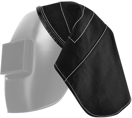 QKDS Welding Helmet Cover, Helmet Extended Headcover with Press Fit Seal, Full Protection Cotton Welding Head Cover Compatible with Most Welding Helmets Head, Welding Hood Accessories(Black)