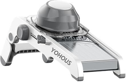 YoHous Mandolina per Verdure Professionale Regolabile - Taglia Verdure Manuale in Acciaio Inox - Affetta Verdure a Julienne, Cubetti e Fette Sottili