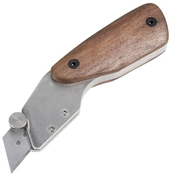 cimsfcor Leathercraft Cutter Knife, Black Walnut Wooden Handle Leather Knife Blade Cutter for Cutting Leather
