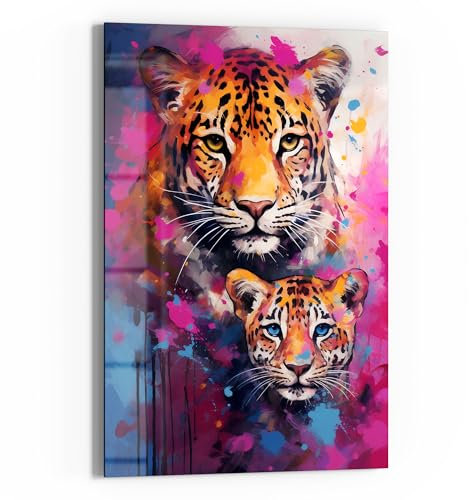 DEQOART Glasbild Echtglas | Motiv Farbvolle Verbundenheit | vertikal einteilig 40x60 cm | schöne Dekoration | Wandbild für Wohnzimmer, Schlafzimmer, Flur & Küche | moderne Wanddeko