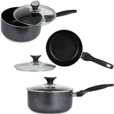 Induction Non-Stick Milk Pan with Glass Lid: Perfect Small Saucepan for Cooking, Sauces, and Induction Hob Kitchens - Versatile Non Stick Saucepan in Premium Pots and Pans Collection (20cm)