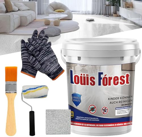 Vgpbphj Rivestimento per pavimenti in resina epossidica effetto marmo lucido, vernice epossidica per pavimenti Louis Forest, vernice per pavimenti a base d'acqua impermeabile, antiscivolo, nessun