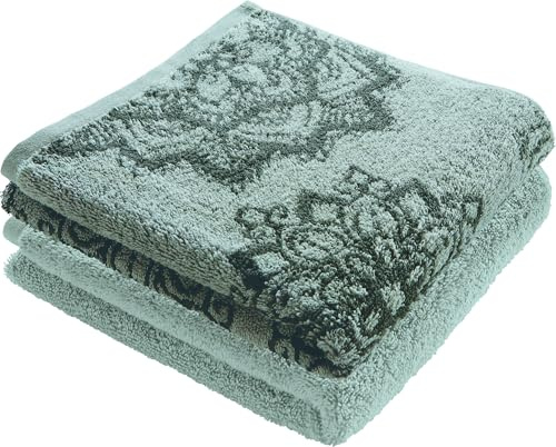 Erwin Müller Duschtuch Bühl 2er-Pack Jade Größe 70x140 cm - besonders flauschig, voluminös, äußerst saugfähig