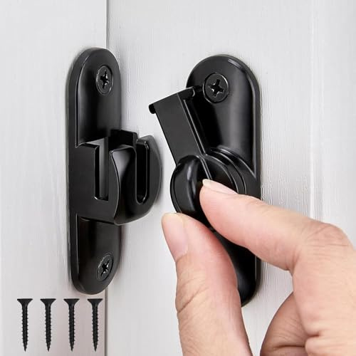 FAINCA Pestillo Puerta Corredera 90/180 Grados Pestillos 4 Tornillo | Cerradura Pestillo para Puerta para Puertas Cierre Cerrojo Puertas Interior para Habitaciones Cuartos Baño