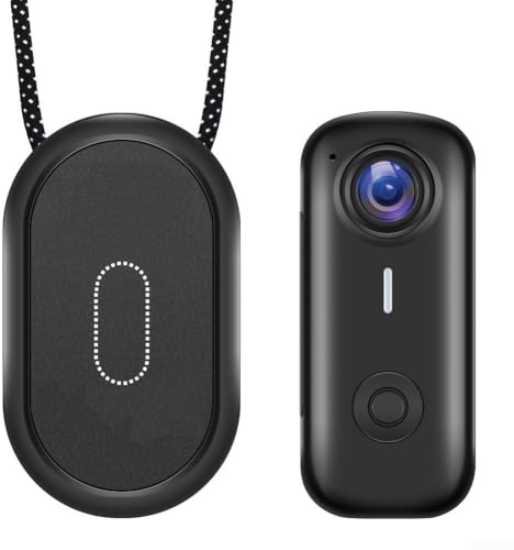 2K Mini-Daumen-Action-Kamera, tragbare Vlogging-Kamera, tragbare kleine Körperkameras, tragbare magnetische Action-Kameras für Outdoor-Abenteuer, Fahrradsicherheitsaufnahmen (schwarz)