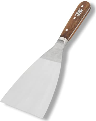 Footprint Wallpaper Scraper Heavy Duty - 100mm/4” Durable Stripping Knife Decorators Tools for Removal of Paper, Paint, Varnish, Grout and Putty. Flexible Tempered Steel Blade. Hardwood Handle.