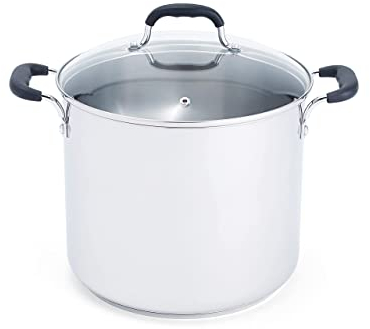 T-fal C99863 Edelstahl, ofenfest, spülmaschinenfest, PFOA-frei, Suppentopf, Kochgeschirr, 12 Quart, Silber