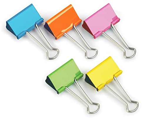 Rapesco FBC32COL Pinzas Clips de 32 mm con Brazos Plegables, Colores surtidos, Paquete de 10