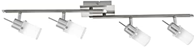 LeuchtenDirekt LED Deckenleuchte MAX LED, silber, 4xGU10/4W/3000K, Innenleuchte, IP20, Glas teillackiert, Leuchtmittel wechselbar, dreh- und schwenkbar, 11934-55