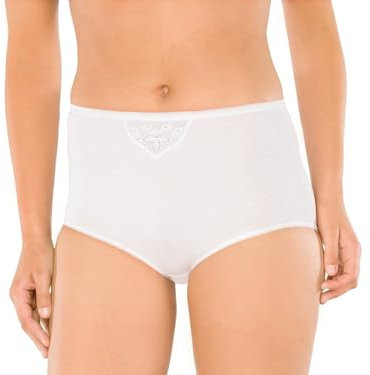 Schiesser Damen Taillenslip Maxi, 2er Pack, Gr. 44, weiß (weiss 100)