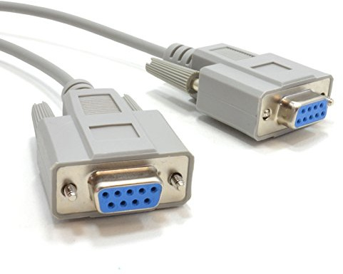 kenable Serial RS232 Null Modem Cable DB9 Female to Female Data Transfer Lead Beige 3m