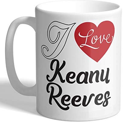 I Love Mugs - I Love Keanu Reeves (Heart Design) - Mug, Ceramic, 11fl.oz.