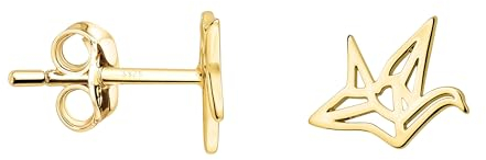 SOFIA MILANI - Damen Ohrringe Ohrstecker 925 Silber - vergoldet/golden - Vogel Origami - 20446