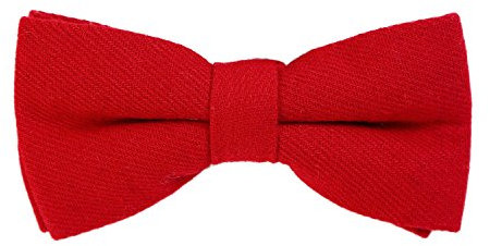 DonDon Herren Fliege 12 x 6 cm Baumwolle gebunden und längenverstellbar rot