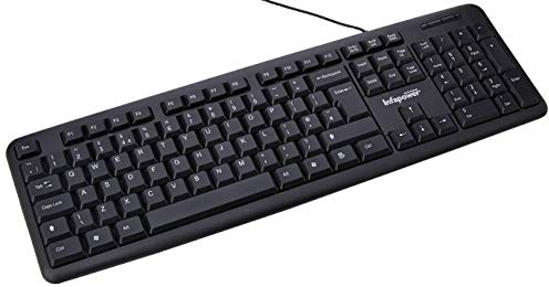 Infapower Full Size Wired Keyboard, Black