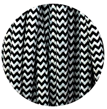 10 Meter / 32.8ft 2 Core Round Black and White Vintage Cable 10m Fabric Flexible Lamp Cord Textile Cloth Covered Cord, 2 Core Braided Fabric Cable Electrical Wire for Lightning Lamps DIY Projects