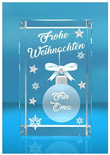 VIP-LASER 3D Weihnachtskugel Frohe Weihnachten - Motiv: für Mama (für Oma)