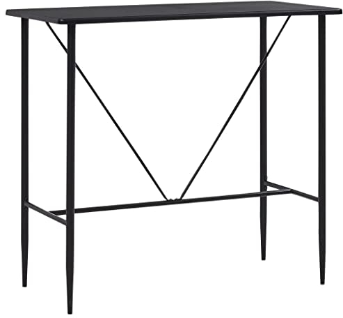 vidaXL Bartisch Bistrotisch Stehtisch Esstisch Tisch Partytisch Küchenbartisch Küchentisch Tresentisch Bartresen Schwarz 120x60x110cm MDF