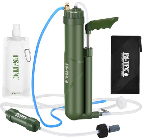 FS-TFC Tragbares Umkehrosmose-Wasserfiltersystem, 0,0001 Mikrometer, superhochpräzise Wasserreinigung, Überlebensausrüstung für Wandern, Camping, Reisen und Notfallvorsorge