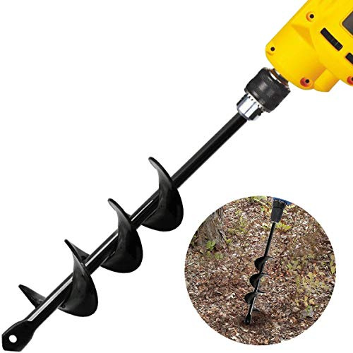 Linkhood Broca de barrena, taladro rápido para plantas de jardín y flores, foco y taladro para plantas de cama para taladro hexagonal de 3/8 pulgadas, taladro de tierra, taladro de tierra, poste de