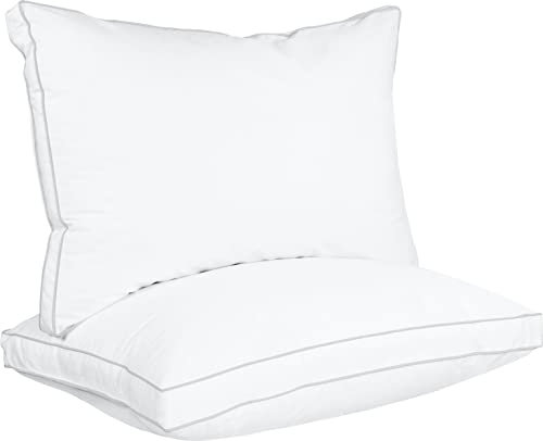 Utopia Bedding Bettkissen zum Schlafen, Queen-Size-Größe (Weiß), 2er-Set, kühlende Hotelqualität, Zwickelkissen für Rücken-, Bauch- oder Seitenschläfer