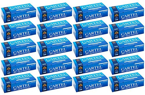 200–4000 x CARTEL Blue 100s Filter, leere weiße Röhren, lange Spitzen, Premium-Papier, doppelter Silberring, Rizla, stilvoll, elegant, Zigarette, gefilterter Tabak, britische Freie P & P (4000 x