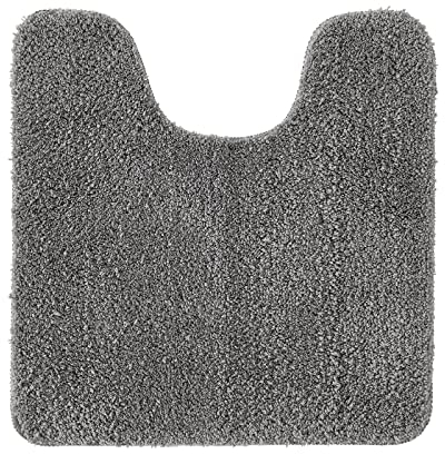 MIULEE Badematte WC Vorleger Badteppich Fußmatte Flur 1 Stück U Förmige Deko Matte Badteppiche Dekoration rutschfest Saugfähig für Wohnzimmer Badezimmer Toilett WC 45x45cm Grau