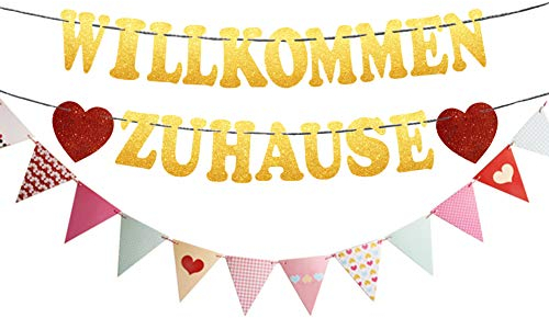 Willkommen Zuhause Girlande mit Bunt Wimpel Banner Herzlich Willkommen Zuhause Baby Deko für Familie Party Dekoration