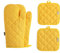 Lot de 4 maniques et maniques en coton très épais et résistant à la chaleur de 500 degrés pour la cuisine (30,5 cm, jaune)