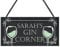 RED OCEAN Personalised Gin Corner Home Bar Signs Novelty Garden Signs Gin Gifts For Friend