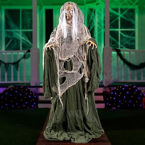 Joyin 172 cm Hexe Stehende Animierte Requisite Mit LED Augen und Gruseligen Sound (Sound Aktivierung) für Halloween Outdoor, Rasen, Terrasse Dekoration, Spukhaus Dekorationen