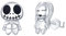 Totenkopf Ohrringe Weihnachtsohrringe,Schädel Ohrstecker 925 Sterling Silber Albtraum Vor Halloween Ohrringe Schmuck Geschenk für Damen