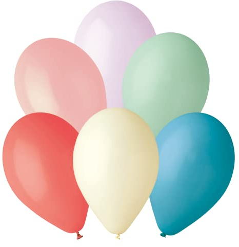 HONOS BIO - 50 Stück bunte, biologisch abbaubare Luftballons Pastell Dekoration für Geburtstage, Baby Shower, Hochzeiten & mehr