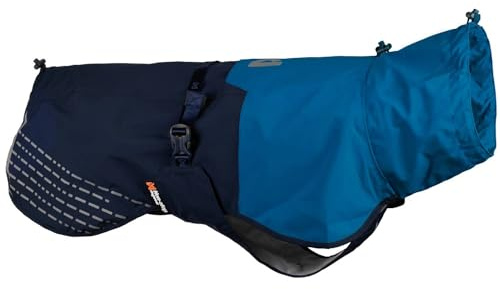 Non-stop dogwear Fjord Raincoat, wasserdichter Regenmantel für Hunde, verstellbar und atmungsaktiv mit Reflektstreifen, Leinenöffnungen und Beinschlaufen, Blau für kleine Hunde (Blau, 24)